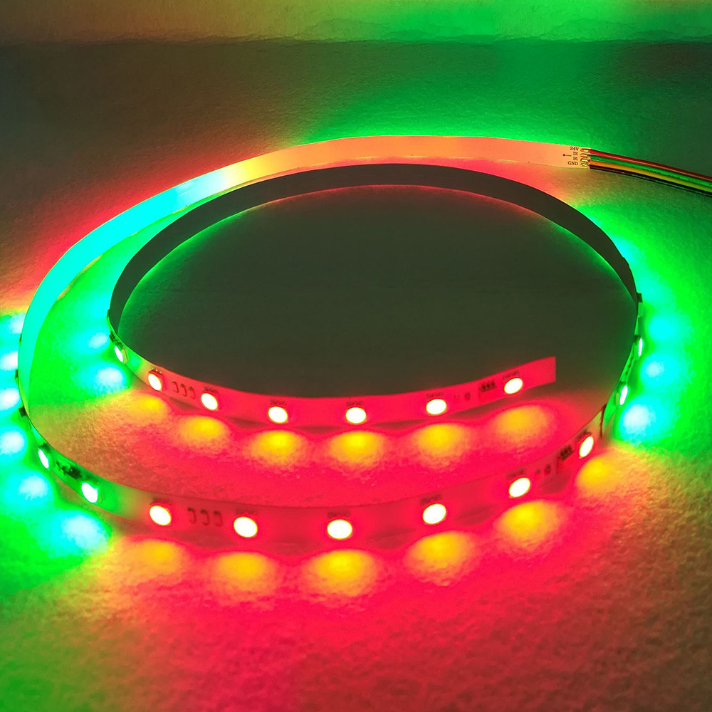 DC24V WST2906 5050SMD RGB Breakpoint-continue 16.4Ft 240LEDs White PCB Dream Color LED Strip Lights DC24V WST2906 5050SMD RGB Breakpoint-continue 16.4Ft 240LEDs White PCB Dream Color LED Strip Lights